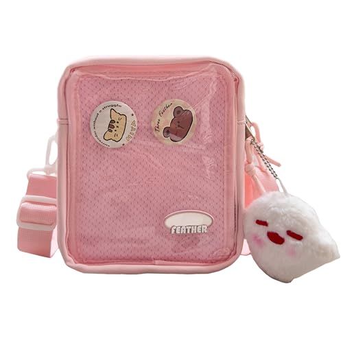 TTCAYU Ita Bag Crossbody mit Einsatz Kleines Display Kawaii Pin Trading Geldbörse mit 2 zufälligen Pin und Anhänger für Anime, Pink-small Itabag TTCAYU Ita Bag Crossbody mit Einsatz Kleines Display Kawaii Pin Trading Geldbörse mit 2 zufälligen Pin und Anhänger für Anime, Pink-small Itabag von TTCAYU