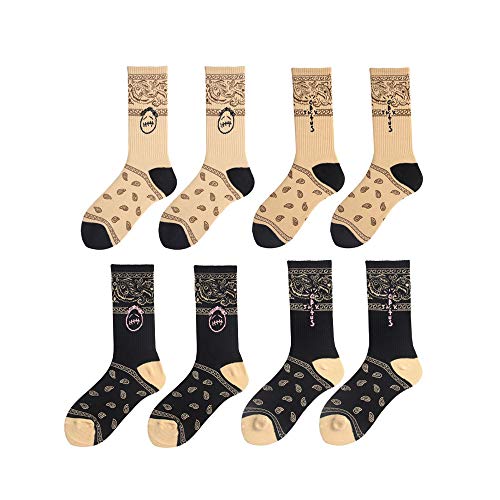 TTD 4 Packs Street Fashion Socken Travis Scott Röhrensocken aus Baumwolle für Skateboardstrümpfe für Männer und Frauen von TTD