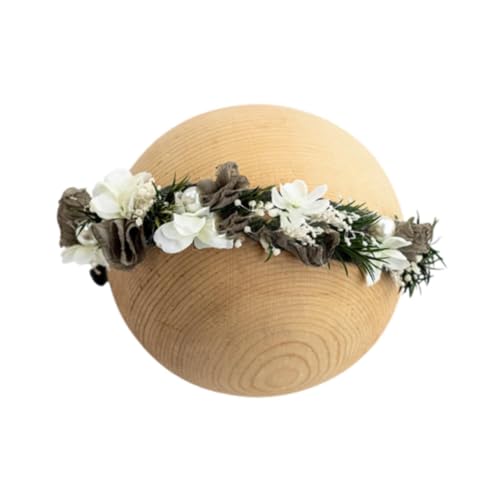 TTETTZ Haarband mit Blumenkrone für Neugeborene 0-6 Monate, Kopfschmuck für Kleinkinderfeier, Style C von TTETTZ