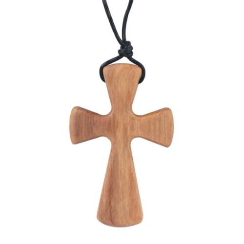 TTETTZ Holzkreuzkette mit Verstellbarem Langem Lederschnur Zum Geburtstag TTETTZ Holzkreuzkette mit Verstellbarem Langem Lederschnur Zum Geburtstag von TTETTZ