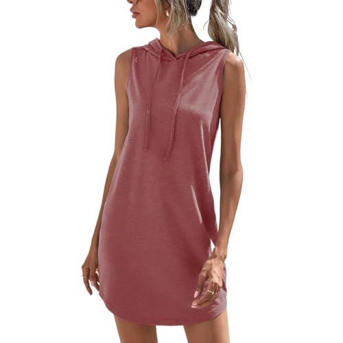 Ärmellose Tops Damen Sweatshirt Damen Sommerkleid Damen Leicht Und Luftig Hoodie Kleid Tank Top Damen Lang Damen Blusenkleid Sommer Kapuzenpullover Damen Sommer Damen Kleidung Rot XL Ärmellose Tops Damen Sweatshirt Damen Sommerkleid Damen Leicht Und Luftig Hoodie Kleid Tank Top Damen Lang Damen Blusenkleid Sommer Kapuzenpullover Damen Sommer Damen Kleidung Rot XL von TTFDJG
