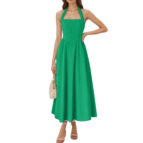 Midikleid Damen A Linie Sommerkleid Lang Trägerkleid Neckholder Kleid Rückenfrei Partykleid Sexy Skaterkleid Sommer Hängerkleid Ärmellos Damenkleider Elegant Freizeitkleid Tailliert Midikleid Damen A Linie Sommerkleid Lang Trägerkleid Neckholder Kleid Rückenfrei Partykleid Sexy Skaterkleid Sommer Hängerkleid Ärmellos Damenkleider Elegant Freizeitkleid Tailliert von TTFDJG