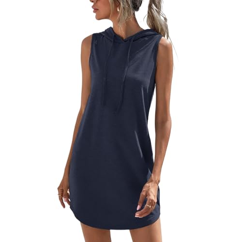 Sommerkleid Damen Ärmellos Sweatkleid Damen Trägerkleid Sommer Kurz Hoodiekleider Damen Tank Top Damen Lang Sport Shirtkleid Damen Kapuzenpullover Für Damen Pullover Kleid Damen Marine L Sommerkleid Damen Ärmellos Sweatkleid Damen Trägerkleid Sommer Kurz Hoodiekleider Damen Tank Top Damen Lang Sport Shirtkleid Damen Kapuzenpullover Für Damen Pullover Kleid Damen Marine L von TTFDJG