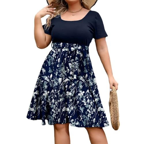 Sommerkleid Damen Große Größen Blumenkleid A Linie Hawaii Kleid Hochzeitsgast Damen Curvy Damenkleider Sommer Elegant Festliche Kleider mit Schnürung Midikleid Kurzarm Sundresses for Women Sommerkleid Damen Große Größen Blumenkleid A Linie Hawaii Kleid Hochzeitsgast Damen Curvy Damenkleider Sommer Elegant Festliche Kleider mit Schnürung Midikleid Kurzarm Sundresses for Women von TTFDJG