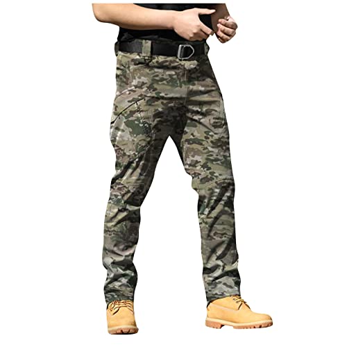 TTFDJG Arbeitshosen Männer Stretch Cargohose Herren Outdoor Wanderhose Herren Wasserdicht Trekkinghose Sommer Leicht Chino Hose Regular Fit Freizeithose Lang Outdoorhose Cargo Track Pants von TTFDJG