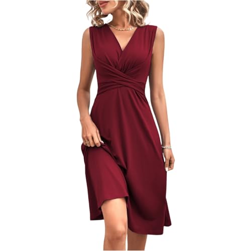 TTFDJG Cocktailkleid Damen Elegant Midi Kleid Festlich Damen Hochzeitsgast Sommerkleider Leicht und Luftig Abendkleider Elegant für Hochzeit Damenkleider Festlich Ärmelloses Kleid V Ausschnitt TTFDJG Cocktailkleid Damen Elegant Midi Kleid Festlich Damen Hochzeitsgast Sommerkleider Leicht und Luftig Abendkleider Elegant für Hochzeit Damenkleider Festlich Ärmelloses Kleid V Ausschnitt von TTFDJG