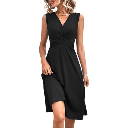 TTFDJG Cocktailkleid Damen Elegant Midi Kleid Festlich Damen Hochzeitsgast Sommerkleider Leicht und Luftig Abendkleider Elegant für Hochzeit Damenkleider Festlich Ärmelloses Kleid V Ausschnitt TTFDJG Cocktailkleid Damen Elegant Midi Kleid Festlich Damen Hochzeitsgast Sommerkleider Leicht und Luftig Abendkleider Elegant für Hochzeit Damenkleider Festlich Ärmelloses Kleid V Ausschnitt von TTFDJG