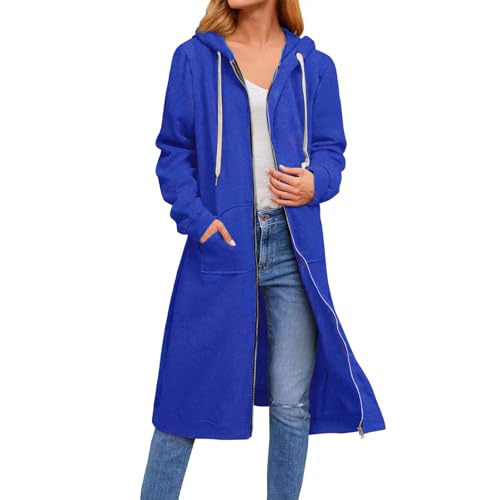 TTFDJG Damen Lange Sweatjacke Langarm Hoodie Damen Lang Damen Sweatshirt Jacke Damen Jacken Übergangsjacken Damen Mantel Mit Kapuze Sweatshirtkleid Damen Lang Sweatshirt Damen Extra Lang Blau M TTFDJG Damen Lange Sweatjacke Langarm Hoodie Damen Lang Damen Sweatshirt Jacke Damen Jacken Übergangsjacken Damen Mantel Mit Kapuze Sweatshirtkleid Damen Lang Sweatshirt Damen Extra Lang Blau M von TTFDJG