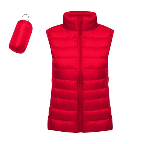 TTFDJG Dünne Steppweste Damen Leicht Übergangsjacken Damen Weste Ärmellos Leichte Frühlingsjacke Damen Lang Weste Steppweste Winter Daunenweste Weste Damen Sport Herbstjacke Damen Lang Rot M TTFDJG Dünne Steppweste Damen Leicht Übergangsjacken Damen Weste Ärmellos Leichte Frühlingsjacke Damen Lang Weste Steppweste Winter Daunenweste Weste Damen Sport Herbstjacke Damen Lang Rot M von TTFDJG