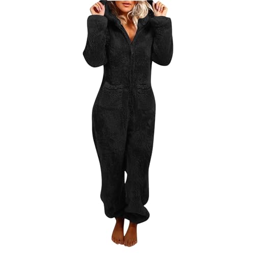 TTFDJG Jumpsuit Damen Langarm Kuscheloverall Damen Flauschig Onesie Damen Kuschelig Schlafanzug Kuschelig Damen Einteiler Damen Overall Kuschelhose Damen Flauschig Strampler Erwachsene Schwarz 3XL TTFDJG Jumpsuit Damen Langarm Kuscheloverall Damen Flauschig Onesie Damen Kuschelig Schlafanzug Kuschelig Damen Einteiler Damen Overall Kuschelhose Damen Flauschig Strampler Erwachsene Schwarz 3XL von TTFDJG