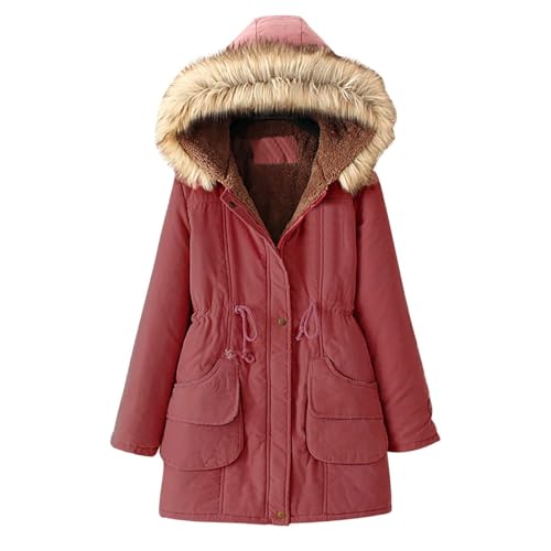 TTFDJG Winterjacke Damen Mit Fell Winterjacke Damen Gefüttert Jacke Teddyfleece Damen Winterparka Damen Übergangsjacke Damen Große Größen Wintermantel Damen Lang Winterparka Damen Gefüttert Rot M TTFDJG Winterjacke Damen Mit Fell Winterjacke Damen Gefüttert Jacke Teddyfleece Damen Winterparka Damen Übergangsjacke Damen Große Größen Wintermantel Damen Lang Winterparka Damen Gefüttert Rot M von TTFDJG