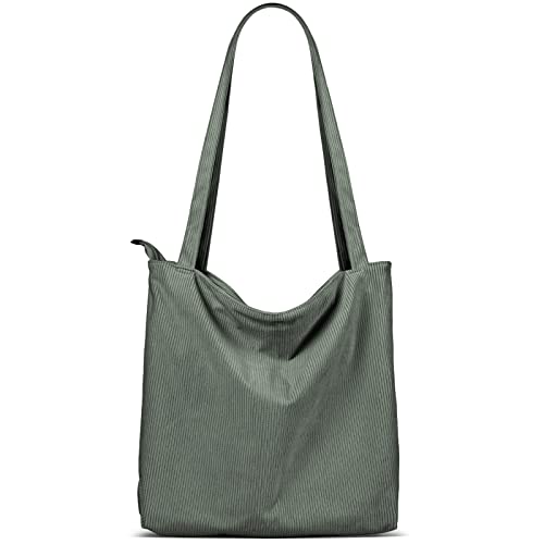 TTIAISHLE® Große Cord Tasche Damen mit Reißverschlus, Tote bag,Umhängetasche,Stofftasche Jutebeutel aesthetic,Handtasche Schultertaschen für Arbeit Büro Reise Einkauf von TTIAISHLE