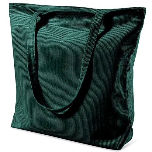 TTIAISHLE® Große Cord Tasche Damen mit Reißverschlus, Tote bag,Umhängetasche,Stofftasche Jutebeutel aesthetic,Handtasche Schultertaschen für Arbeit Büro Reise Einkauf von TTIAISHLE