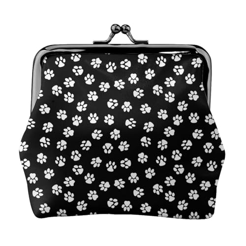 Minimalistische Reisebrieftasche mit Pfotenabdruck, kleine Aufbewahrungstasche für Wanderausflüge und Ausflüge im Freien, Schwarz , Einheitsgröße, Münztasche von TTIGLHOH