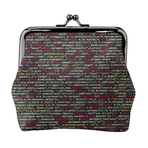 Minimalistische Reisebrieftasche mit Programmiercode-Druck, kleine Aufbewahrungstasche für Wanderausflüge und Ausflüge im Freien, Schwarz , Einheitsgröße, Münztasche von TTIGLHOH