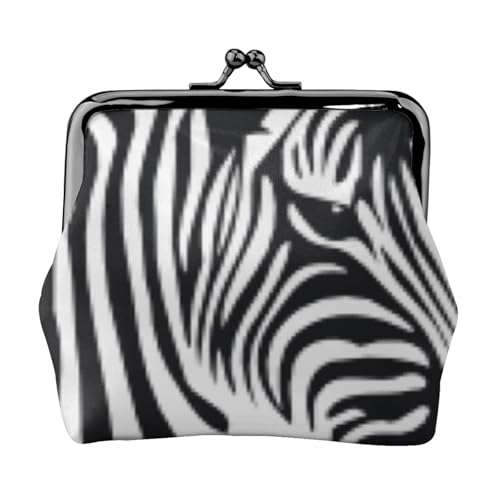 Minimalistische Reisebrieftasche mit Zebradruck, kleine Aufbewahrungstasche für Wanderausflüge und Ausflüge im Freien, Schwarz , Einheitsgröße, Münztasche von TTIGLHOH
