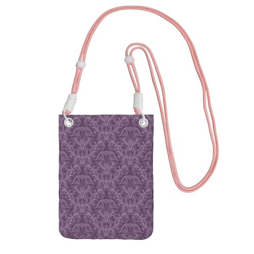 TTIGLHOH Kleine Reise-Umhängetasche, Handygeldbörsen mit Schultergurt, für Reisepass, Smartphone, Geldbörse, Violett, rose, Einheitsgröße von TTIGLHOH
