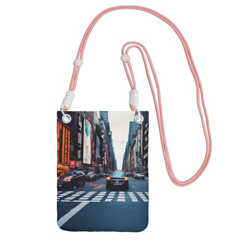 TTIGLHOH New York City bedruckte kleine Umhängetasche, Handygeldbörsen mit Schultergurt für Reisepass, Smartphone, Geldbörse, rose, Einheitsgröße von TTIGLHOH