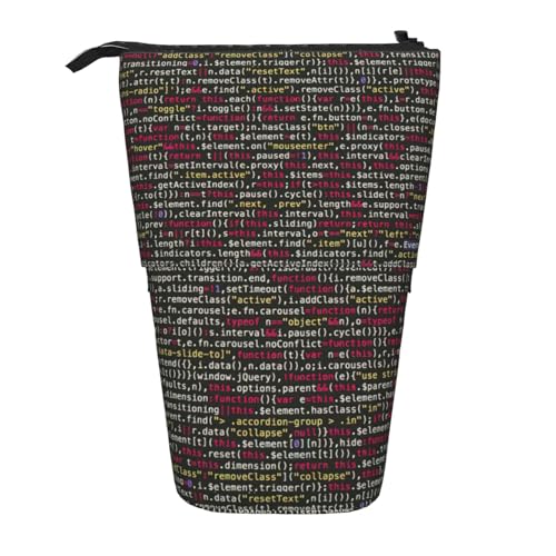 TTIGLHOH Programmierer-Programmiercode-Federmäppchen für Mädchen und Jungen, Teleskop-Stifttasche für Kinder, große Kapazität für die Schule, Schwarz , Einheitsgröße, Taschen-Organizer von TTIGLHOH