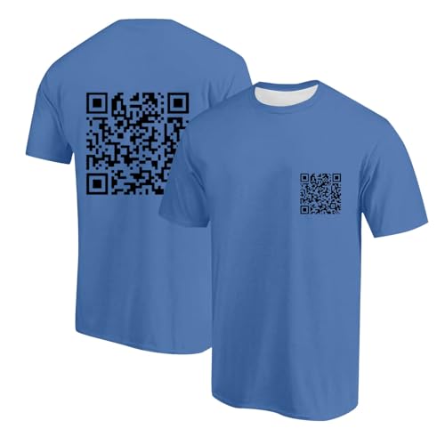 Funny Fu Qr Code Fuck-You Hoodie Herren Damen Lustig T-Shirts Humorous Hidden Message Shirt Funky Trend Y2K Oberteil Teenager Mädchen Qr Code Tops Weihnachts Geschenk Unisex Hellblau 3XL von TTNTTR