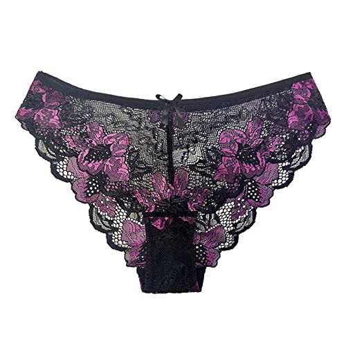 String Tanga Damen Dessous Sexy ReizwäSche SchlüPfer Damen Pantys Hohle Spaß-Perspektive Atmungsaktiv Stickerei Frauen Unterwäsche Niedrige Taille Unterhosen Hipster Unterwäsche und Spitze von TTNTTR