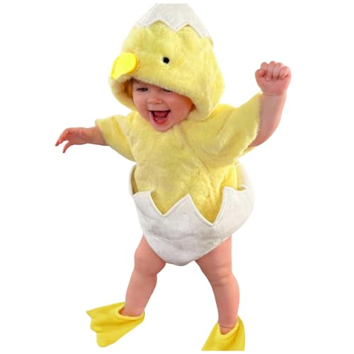 Baby Ostern Strampler Kostüm Mädchen Jungen Huhn Strampler Kostüm Schuhe Outfits Set Winter Cosplay Baby Fleece Hut Tieroverall Säuglings Party Verkleidung huhn kostüm kinder bienenkostüm baby von TTNTTR