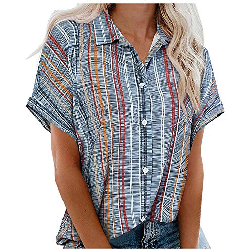 TTNTTR Badeoberteile für Damen Frauen Hemd Kurzarm Casual Stilvolle Top Shirts Frauen Casual Kurzarm, grau, 40-42 von TTNTTR