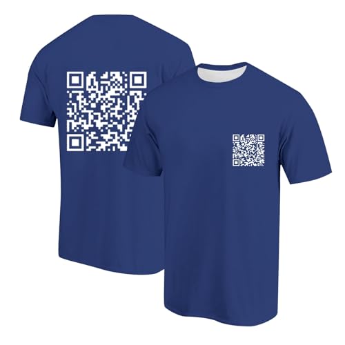 Funny Fu Qr Code Fuck-You Hoodie Herren Damen Lustig T-Shirts Humorous Hidden Message Shirt Funky Trend Y2K Oberteil Teenager Mädchen Qr Code Tops Weihnachts Geschenk Unisex Dunkelblau 3XL von TTNTTR