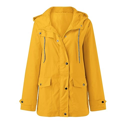 Trenchcoat Damen Regenjacke Leichte Damen Regenjacke Aktiver Outdoor Windbreaker Trench Regenmantel Mit Kaze Leicht üBergrößE FüR MäDchen Damen FrüHling Sommer Anoraks von TTNTTR