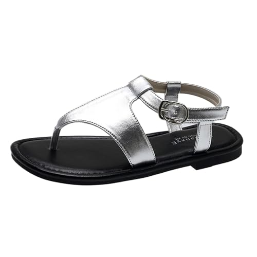 TTOUDRY Flip-Toe-Sandalen Für Damen, Sommer-Design, T-Riemen, Weiche, Flache Strandsandalen, Leichte, Personalisierte, Vielseitige Römersandalen von TTOUDRY