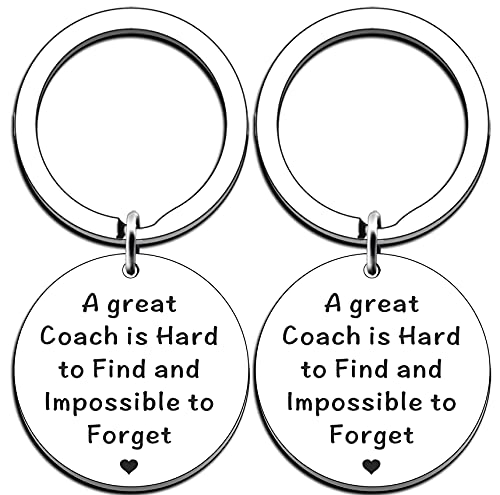 TTOVEN Fußballtrainer-Schlüsselanhänger, Motiv: "A Great Coach is Hard to find", Fußball, Basketball, Schwimmen, Cheer Coach, Geschenk für Männer und Frauen, silber, One size von TTOVEN