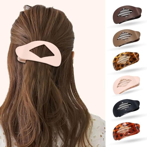TTPSRY 6 Stück Haarklammern für Damen Haarspange Flach Flat Claw Clip Haarklammer Rutschfestes Hair Clip Haar Halt Haarschmuck für Frauen Mädchen Dickes Dünnes Haar Styling-Haarspangen (Set B) von TTPSRY