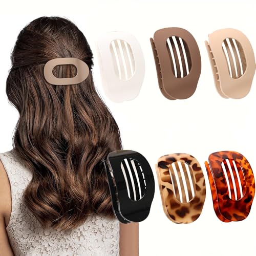 TTPSRY 6 Stück Haarspangen Damen Haarklammer Friseurbedarf Flat Claw Clip Starker Halt Seitliche Haarklammern Passend zu Verschiedenen Outfits von TTPSRY