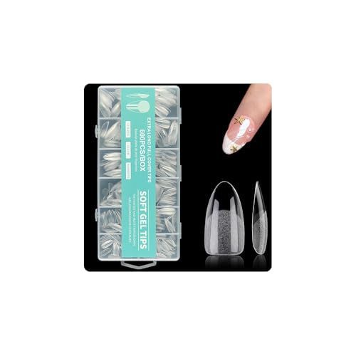 TTPSRY 600 Stück Transparente Nagelspitzen Ultra-Kurz Kein Feilen Notwendig Super Dünn Unsichtbar Perfekt für DIY Maniküre Salon Frauen Mädchen von TTPSRY