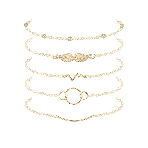 TTPSRY Armbänder Damen Set Böhmisches Mehrschichtiges Armband Verstellbares Boho Armreifen Modeschmuck für Damen Mädchen Gold (Typ A) von TTPSRY