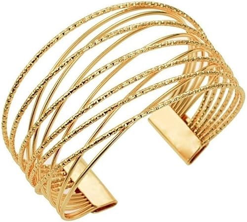 TTPSRY Armbänder Minimalistische Armmanschette Schichtarmband Oberarmreif Metall Armreif Offener Kreuzdraht Armband Metal Cross Schmuck Manschettenarmband für Frauen Mädchen (Gold) von TTPSRY