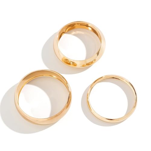 TTPSRY Armband für Damen 3 Stück Armbandset Stapelbar Gold Silber Armbänder Armband-Set Schmuck Personalisiertes Geschenke Party für Mädchen Frauen Ehefrau Tochter (Gold) von TTPSRY