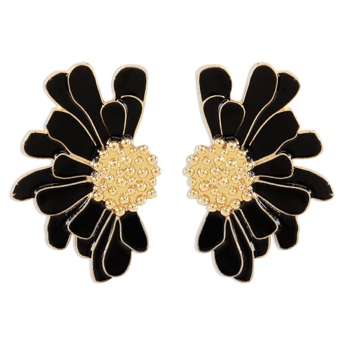 TTPSRY Blumen Ohrringe Gänseblümchen Emaille Ohrstecker Damen Schmuck Frühling Sommer Blüten Accessoires Weiß Gold von TTPSRY