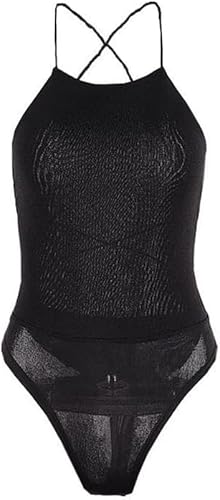 TTPSRY Damen Body Ärmellos Neckholder Bodysuits Shapewear Elegant Halter Neck Stringbody Shaper Bodies Unterziehbody Tanga Bodysuit Figurbetont für Alltag Party Abendkleidung von TTPSRY