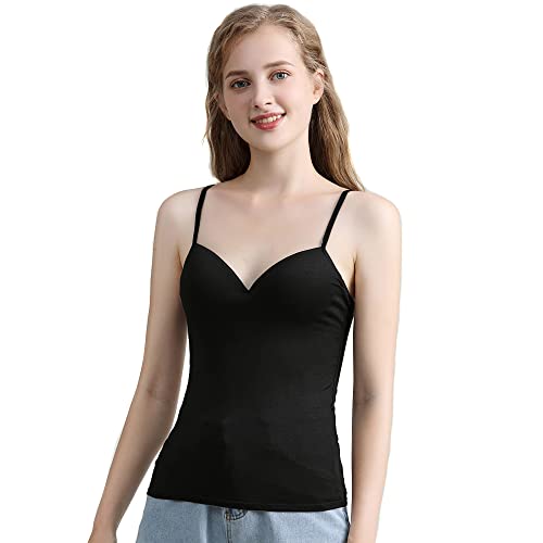 TTPSRY Tank Top Damen Spaghettiträger Herzausschnitt Basic Tops Sommer Trägertop Ärmellos Elegant Shirt Weste Oberteile Trägershirt Sport Achselshirts Casual Alltag von TTPSRY