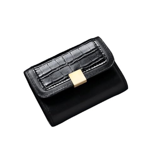 TTPSRY Damen Geldbörse Leder Portemonnaie Damen Geldbeutel Viele Fächer RFID-Schutz Kartenhalter Geldbörse mit Reißverschluss Geldbörsen 18 Kartenfächer (Schwarz) von TTPSRY