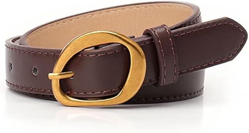 TTPSRY Ovaler Metallschnalle Damengürtel Klassischer Ledergürtel Schmal Elegant Taillengürtel Alltag Kleidungaccessoire von TTPSRY