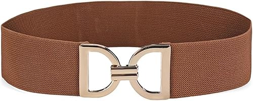 TTPSRY Elastischer Taillengürtel Damen Stretchgürtel Breiter Hüftgürtel Metallschnalle Eleganter Kleidgürtel Dekorativer Accessoire von TTPSRY
