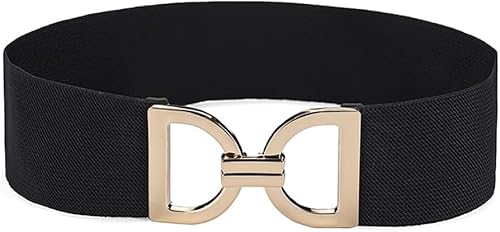 TTPSRY Elastischer Taillengürtel Damen Stretchgürtel Breiter Hüftgürtel Metallschnalle Eleganter Kleidgürtel Dekorativer Accessoire von TTPSRY