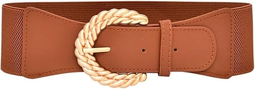 TTPSRY Elastischer Taillengürtel Geflochten Seilschnalle Damen Stretchgürtel Breiter Hüftgürtel Kleidungaccessoire von TTPSRY