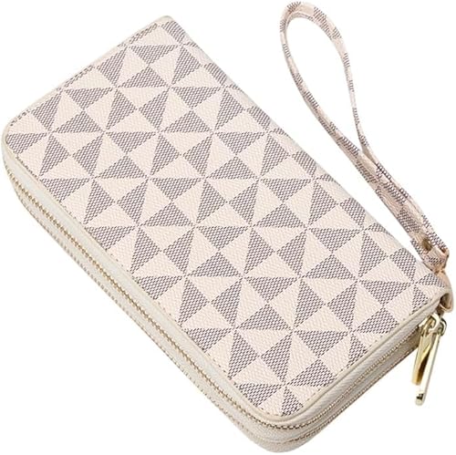 TTPSRY Geometrisches Muster Damen Geldbörse Reißverschluss Portemonnaie Handgelenk Clutch Kartenhalter Brieftasche von TTPSRY
