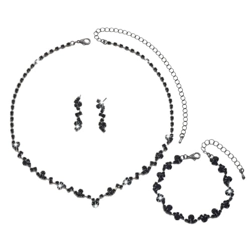 TTPSRY Glänzender Kristall Schmuckset Halskette Armband Ohrringe Damen Schmuck Elegant Luxuriös Hochwertig Klassisch von TTPSRY