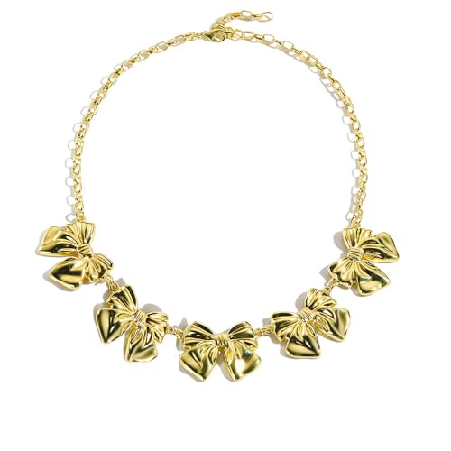TTPSRY Schleife Anhänger Halskette Gliederkette Choker Damen Schmuck Halsschmuck Accessoire Elegant Klassisch von TTPSRY