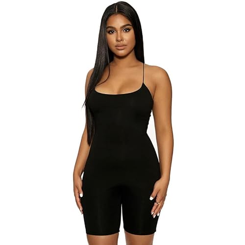 TTPSRY Jumpsuit Einteiler Overall für Damen Romper Hosenanzug Kurz Rückenfrei Ärmellos Stretch Onesie Yoga Outfits (Kreuz L) von TTPSRY