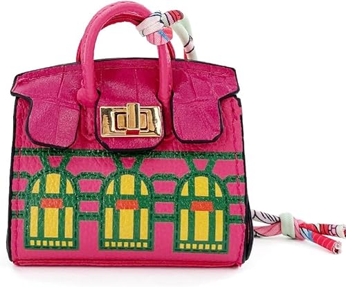 TTPSRY Mini Taschenanhänger in Hausform Süßer Leder Schlüsselanhänger Handtaschen Charm Perfekt für Damen Dekoration und Aufbewahrung kleiner Gegenstände (Rot) von TTPSRY